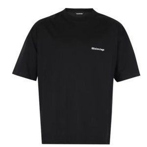 Balenciaga Logo Tee in Black
